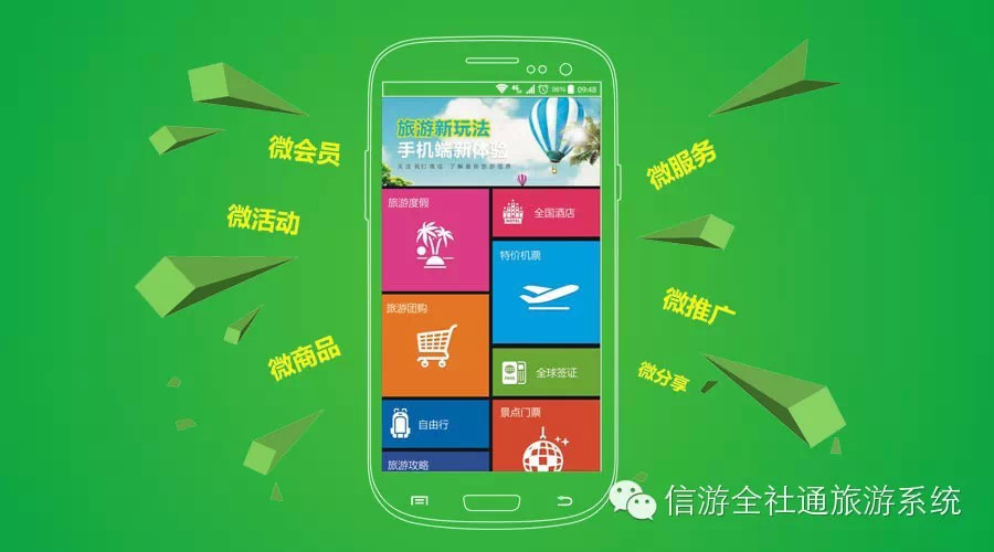 全社通旅游系统，帮旅行社做属于自己的微信商店，为您提供一站式营销服务 